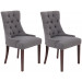 2er Set Esszimmerstuhl Aberdeen Stoff-dunkelgrau-Antik