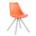 Besucherstuhl Toulouse Kunstleder Square-orange-Weiß (Eiche)