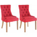 2er Set Esszimmerstuhl Aberdeen Stoff-rot-Antik-Hell