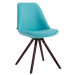 Besucherstuhl Laval Rund-blau-Cappuccino (Eiche)