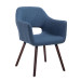 Besucherstuhl Auckland Stoff -blau-Walnuss