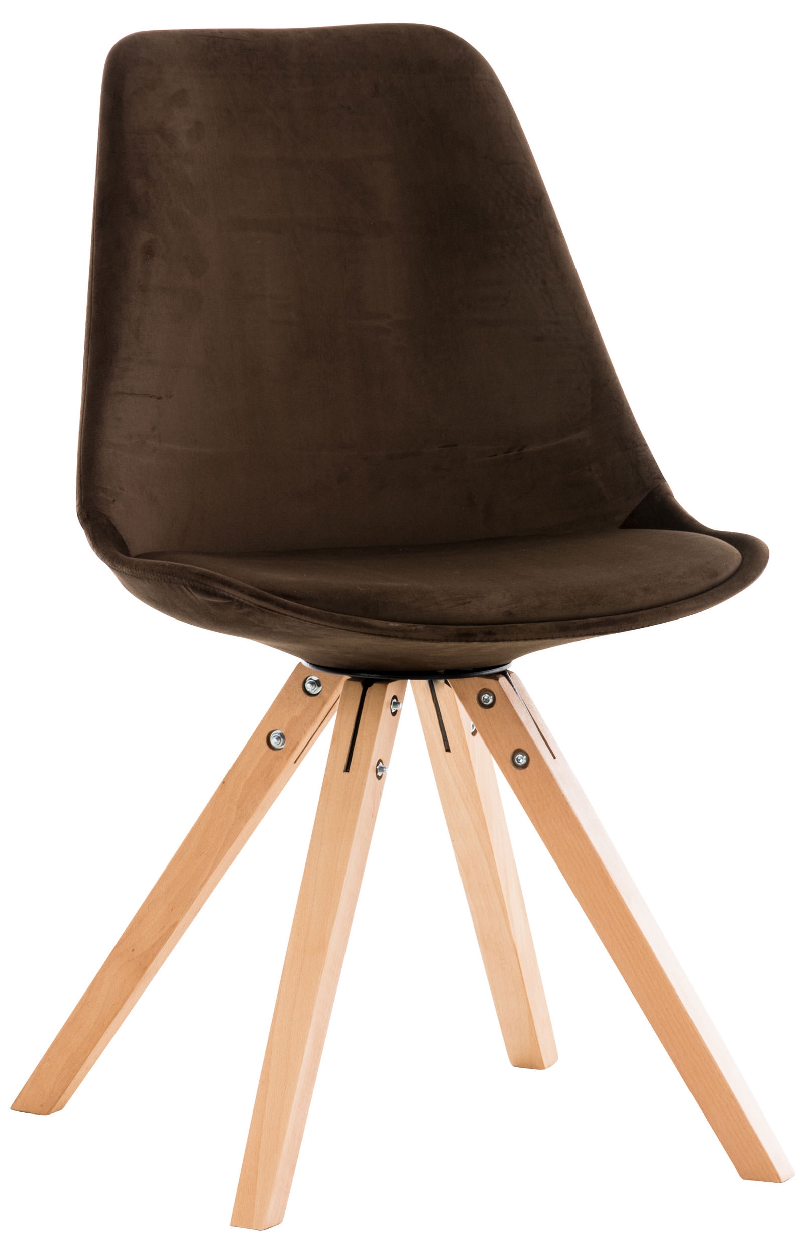 Besucherstuhl Pegleg Samt Square-braun-Natura