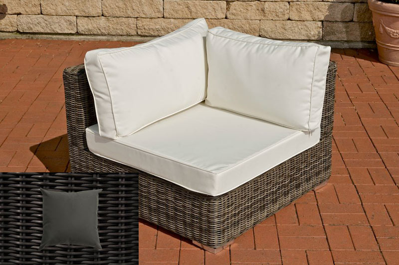 Luxus Eck-Sofa Barcelona-rund/schwarz-Anthrazit