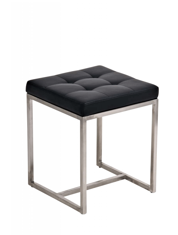 Edelstahl Sitzhocker Barci-schwarz