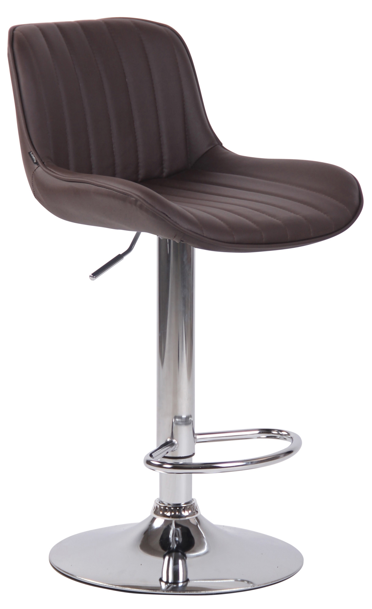 Barhocker Lentini Kunstleder-braun-Metall in Chromoptik