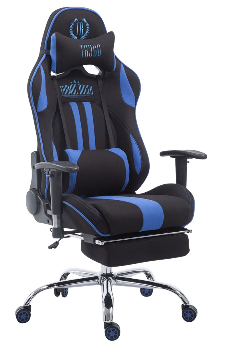 Racing Bürostuhl Limit Stoff mit Fußablage-schwarz/blau